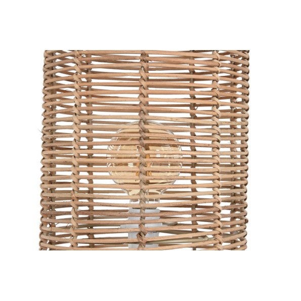 LAMPARA PIE RATAN METAL 23X23X125 NATURAL MARRON