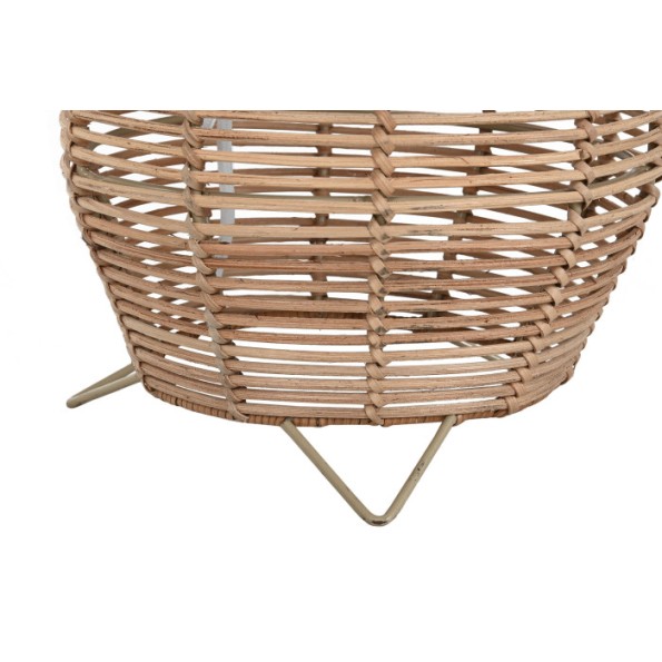 LAMPARA PIE RATAN METAL 23X23X125 NATURAL MARRON