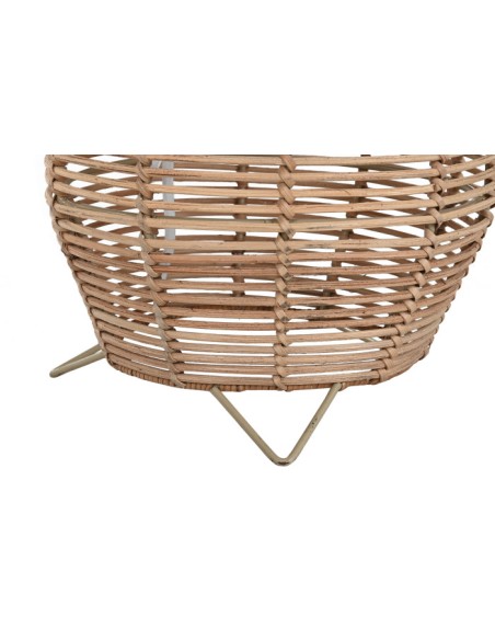 LAMPARA PIE RATAN METAL 23X23X125 NATURAL MARRON