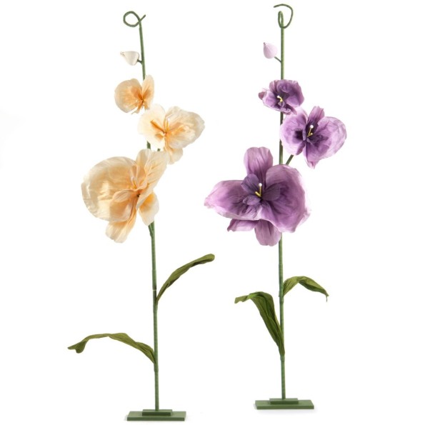 ORQUIDEA GRANDE 2 COL. MIX CON TALLO Y BASE 60X15 H240