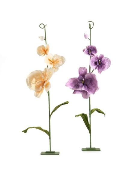 ORQUIDEA GRANDE 2 COL. MIX CON TALLO Y BASE 60X15 H240