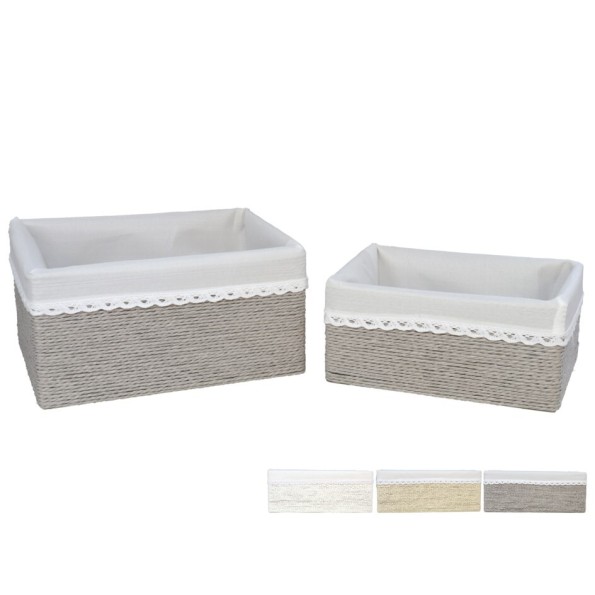 SET 2 CESTAS AZKAR RECTAN. 3 SURT. 28x21x14CM