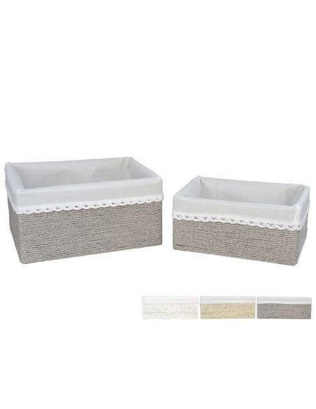 SET 2 CESTAS AZKAR RECTAN. 3 SURT. 28x21x14CM 24x1