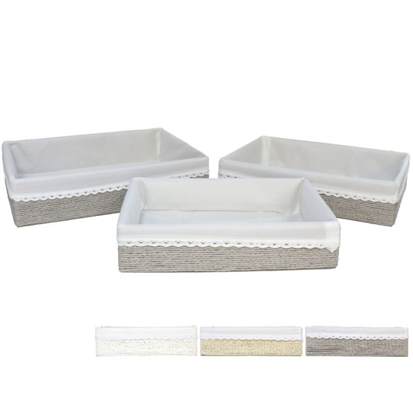 SET 3 CESTAS AZKAR RECTAN. 3 SURT. 42x31x10CM