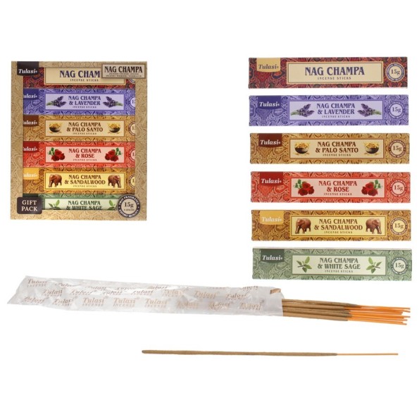 INCIENSO 15G 14 STICK PACK 6STD NAG CHAMPA DELIGHTS GIFT