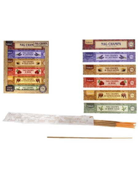 INCIENSO 15G 14 STICK PACK 6STD NAG CHAMPA DELIGHTS GIFT