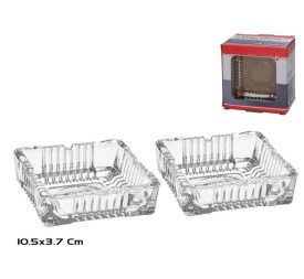 SET 2 CENICEROS QOUDRA 12X10.5X7.8CM