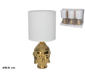 LAMPARA MESA CERAMICA BUDDHA ORO 13X13X28,5CM