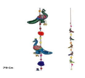 COLGANTE CAMPANAS PAVO REAL 79CM