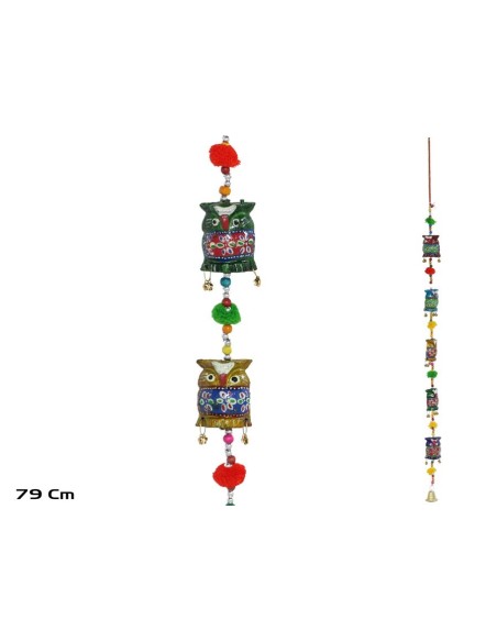 COLGANTE CAMPANAS BUHO 79CM