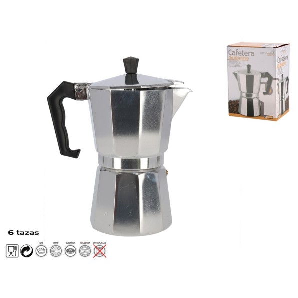 CAFETERA ALUMINIO 6 TAZAS 300ML