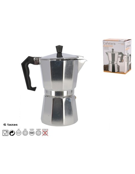 CAFETERA ALUMINIO 6 TAZAS 300ML