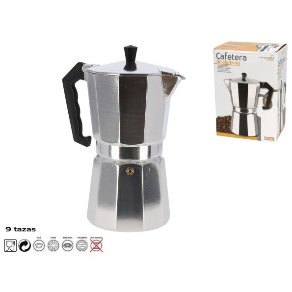 CAFETERA ALUMINIO 9 TAZAS 450 ML