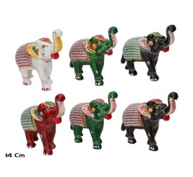 ELEFANTE PLASTICO MULTICOLOR 14CM