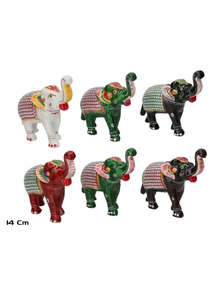 ELEFANTE PLASTICO MULTICOLOR 14CM
