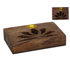 PORTA-INCIENSO MADERA LOTUS 7,6X9,5X2,5CM