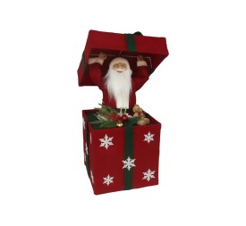PAPA NOEL EN REGALO DEC. PLEGABLE 20 LUCES 90 CM