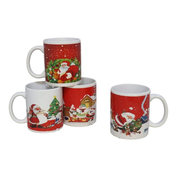 TAZA MUG CERAMICA SANTA XMAS 330ML 4STD