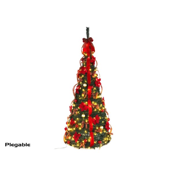 ARBOL NAVIDAD CON CINTA Y 100 LED 60X150CM