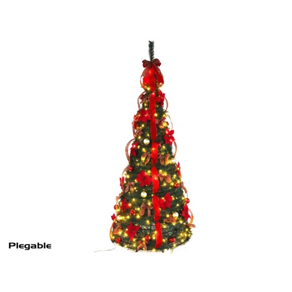 ARBOL NAVIDAD CON CINTA Y 150 LED 75X180CM