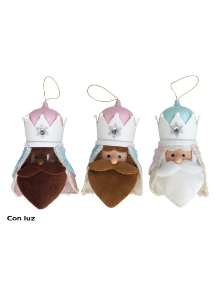 COLGANTE REY MAGO 10X7X15CM CANDY COLOR 3STD