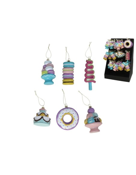 COLGANTE DULCES 6 SURTIDOS 7X7X11,8 CM