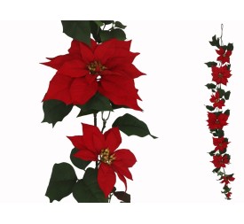GUIRLANDA POINSETTIA 198CM (ROJA)