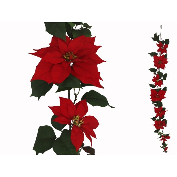 GUIRLANDA POINSETTIA 198CM (ROJA)