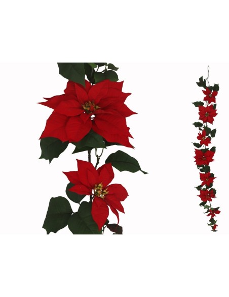 GUIRLANDA POINSETTIA 198CM (ROJA)