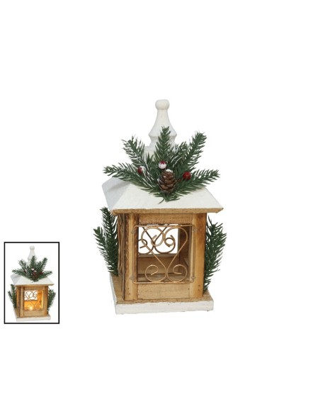 FAROL MADERA 1 LED 21CM NATURE