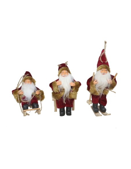 COLGANTE SANTA DECORADO BURDEOS 3 SRT 17 CM