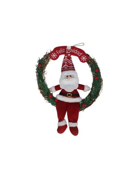 CORONA SANTA CLAUS FELIZ NAVIDAD 43X31,5CM