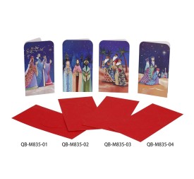 TARJETA NAVIDAD X4 DEC. 4SRT YAEL 9X16 CM