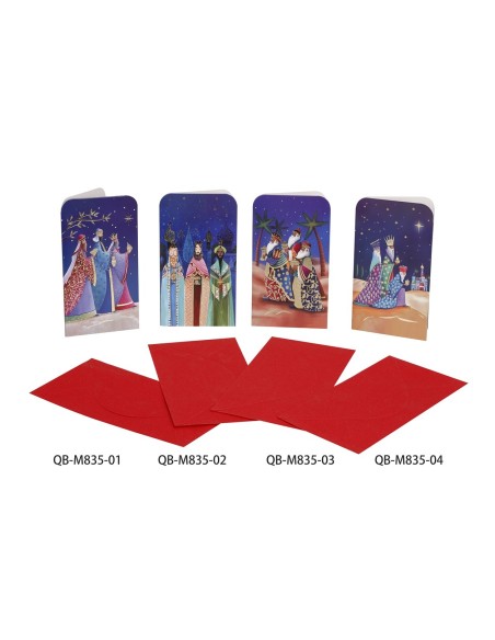 TARJETA NAVIDAD X4 DEC. 4SRT YAEL 9X16 CM