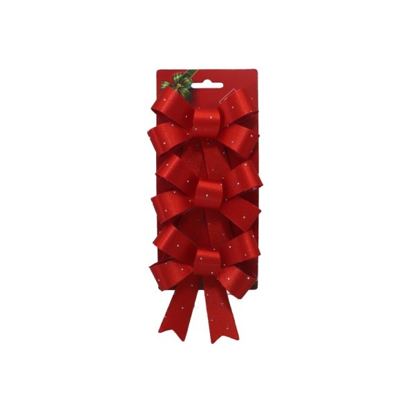 SET 3 LAZOS NAVIDAD BETH 10X13CM ROJO