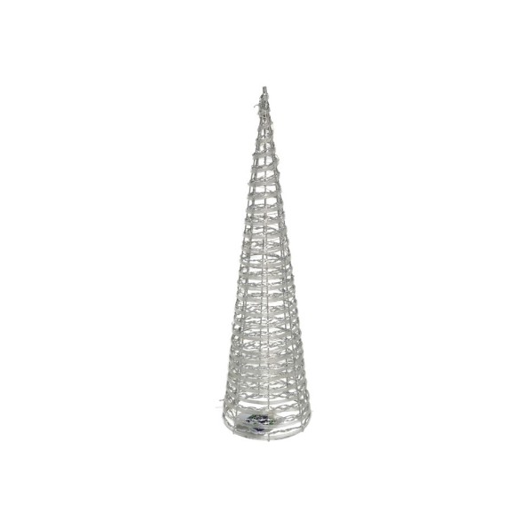 CONO METAL XMAS 40 LUCES 40CM PLATA