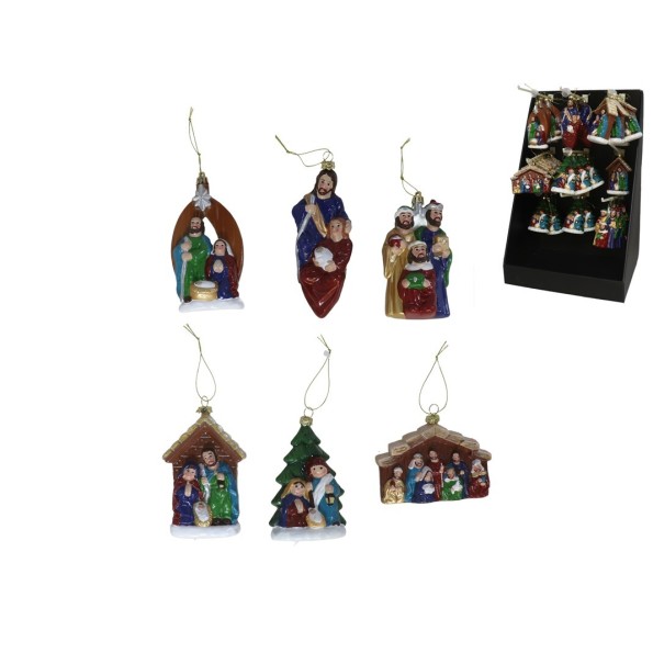 COLGANTE FIGURAS BELEN SURTIDOS 6,8X4,5X12 CM