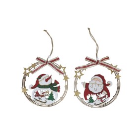 COLGANTE MADERA CON LAZO 18X18X0,5CM ROJO