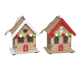 COLGANTE CASITA CON LUZ DEC. 2 SRT 11X8,3X13,5 CM