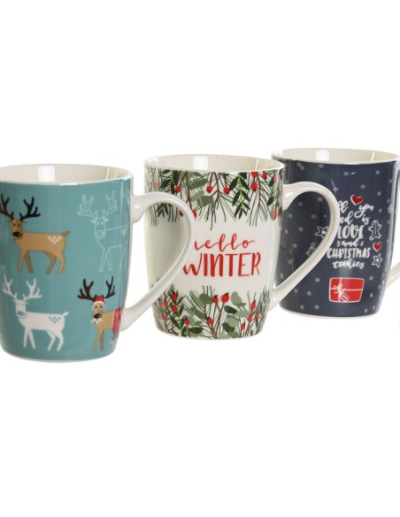 MUG PORCELANA 8,5X8,5X10,3 360ML 3 SURT.