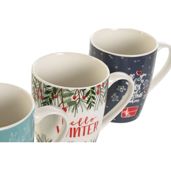 MUG PORCELANA 8,5X8,5X10,3 360ML 3 SURT.