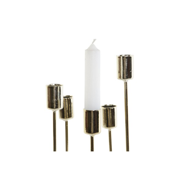 CANDELABRO METAL 11X11X32 BRILLANTE DORADO