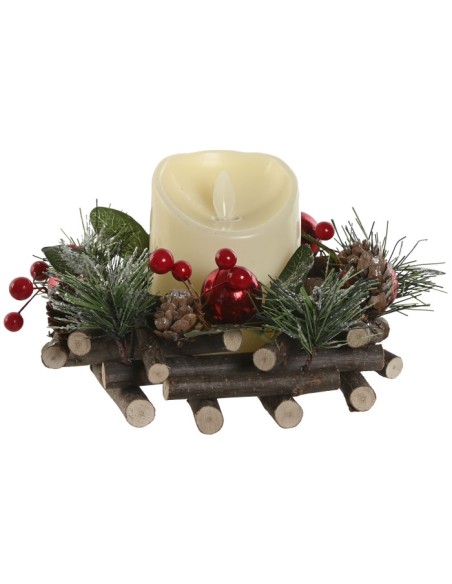 VELA LED PE 18X18X11 ROJO