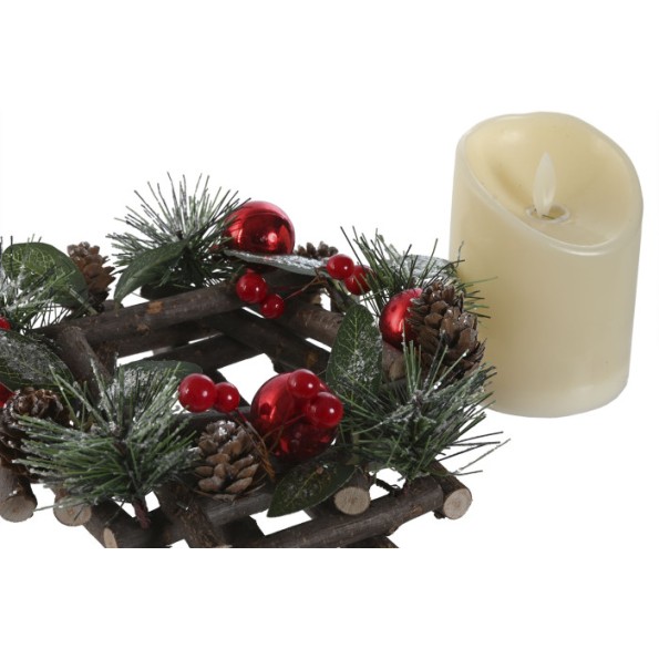 VELA LED PE 18X18X11 ROJO