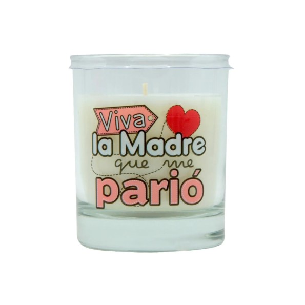 VELA VASO PERF. MENSAJE VIVA (DIA DE LA MADRE)