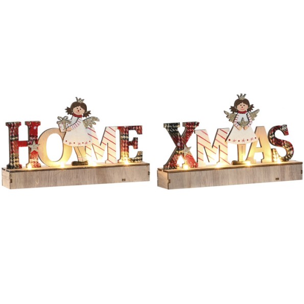 DECORACION LUMINOSA LED MDF 22X4,5X13 2 SURT.