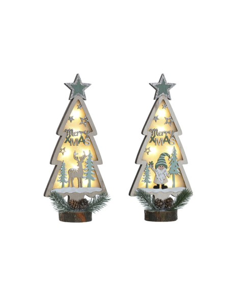 DECORACION LUMINOSA LED MDF 14X7X30 ARBOL 2 SURT.