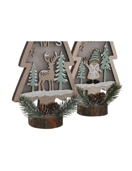 DECORACION LUMINOSA LED MDF 14X7X30 ARBOL 2 SURT.
