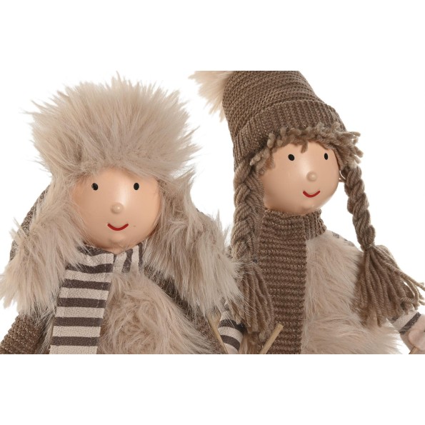 FIGURA POLIESTER 20X12X46 NIÑO NIÑA SKI 2 SURT.