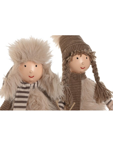 FIGURA POLIESTER 20X12X46 NIÑO NIÑA SKI 2 SURT.